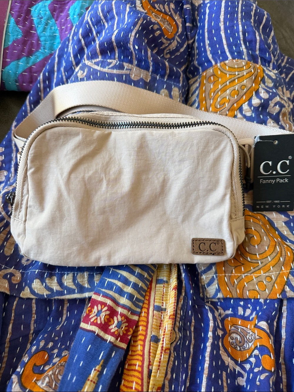 C.C Beige Canvas Waist Bag